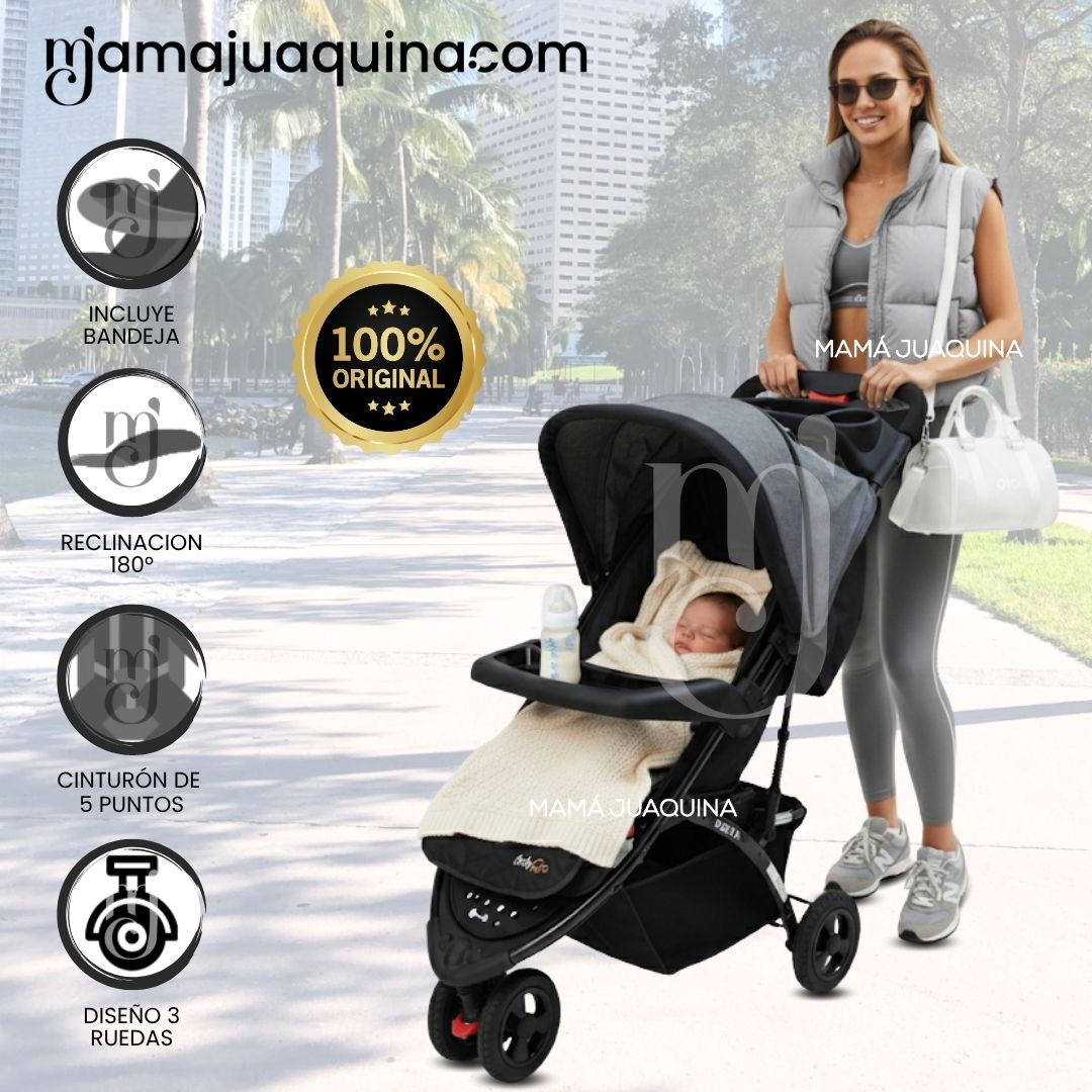 COCHE CUNA DEPORTIVO 3 RUEDAS «DELTA SPORT» GRAY - 1