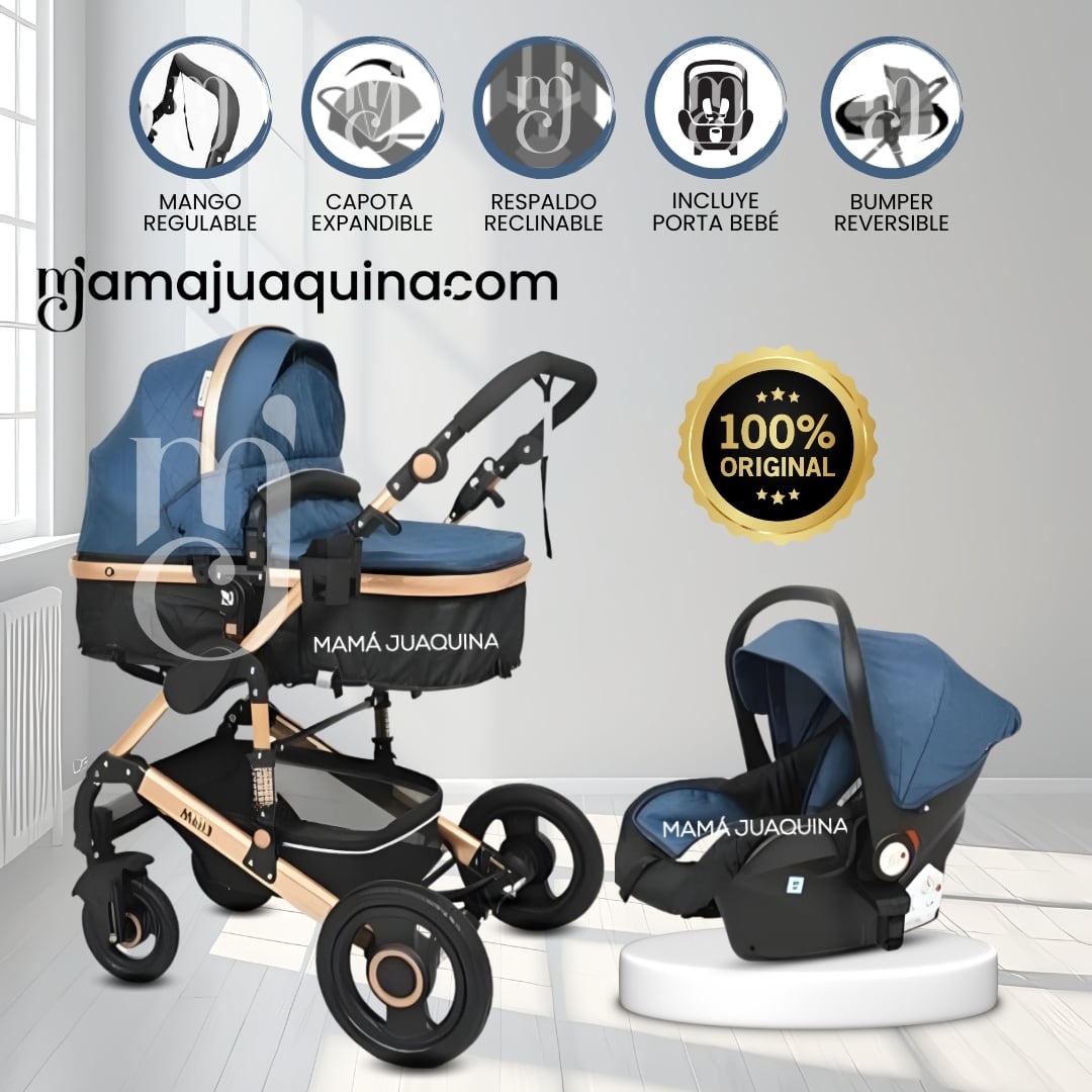 COCHE MOISÉS TRAVEL SYSTEM «MAXII» CON PORTA BEBÉ BLUE - 1