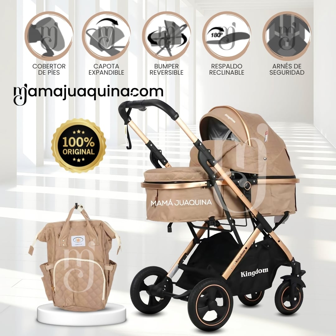 COCHE MOISÉS TRAVEL SYSTEM «BARBARA» CON BOLSA PAÑALERA BEIGE - 1