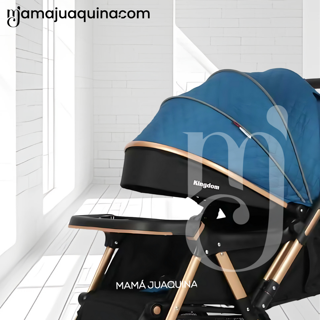 COCHE CUNA «TURQUIA PREMIUM» CON MOCHILA PAÑALERA BLUE - 5