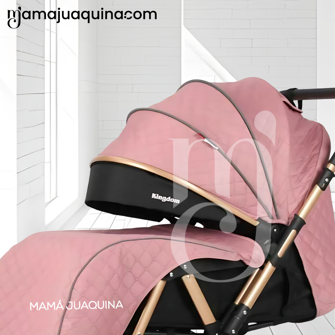 COCHE CUNA «TURQUIA PREMIUM» CON MOCHILA PAÑALERA PINK - 5