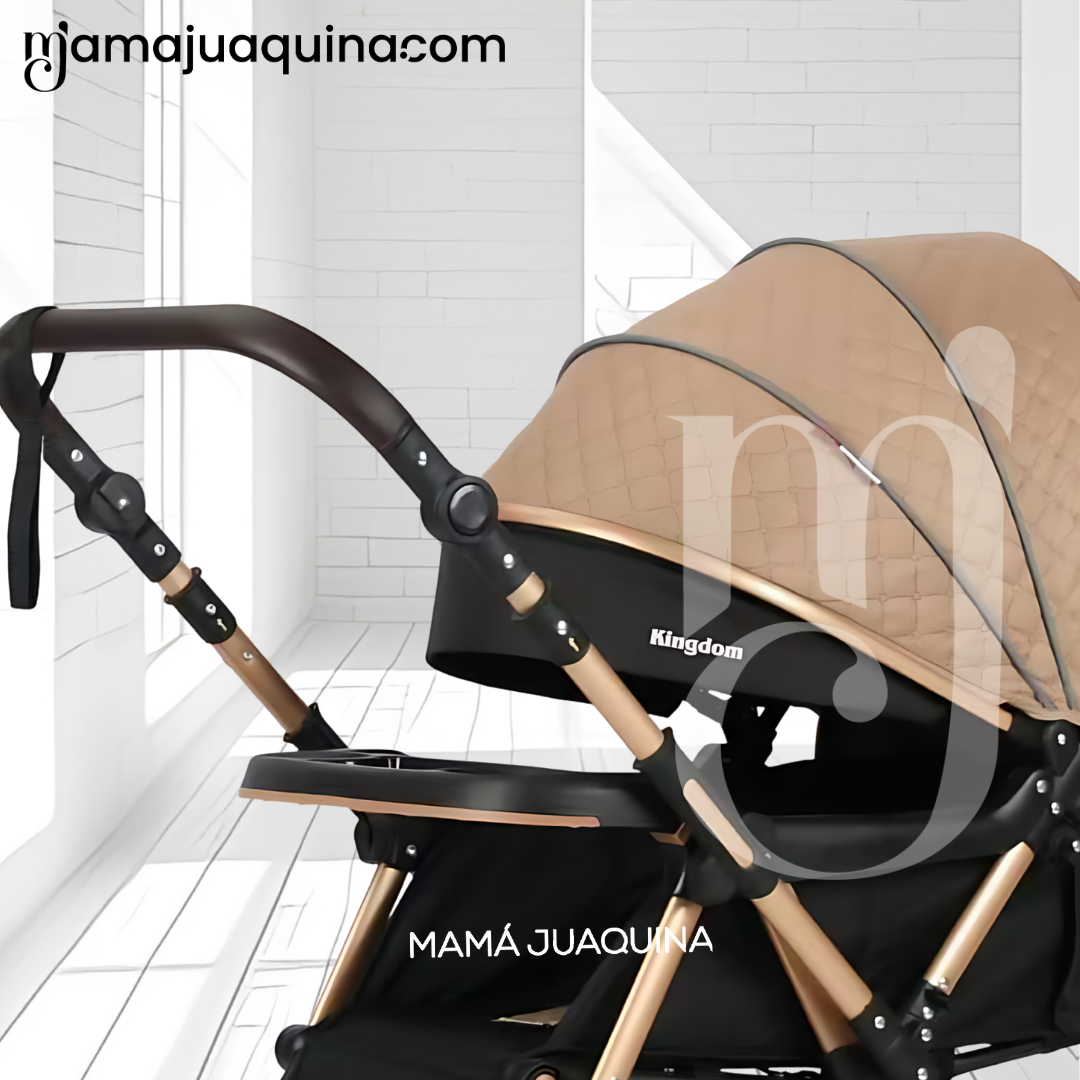 COCHE CUNA «TURQUIA PREMIUM» CON MOCHILA PAÑALERA BEIGE - 5