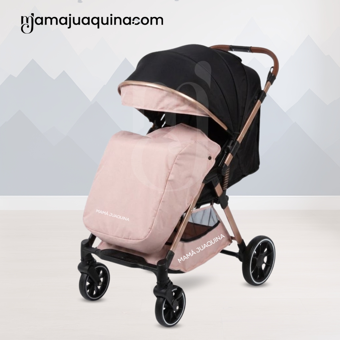 COCHE MALETA DE LUJO «WIN» CON BANDEJA DE COMER PINK - 5