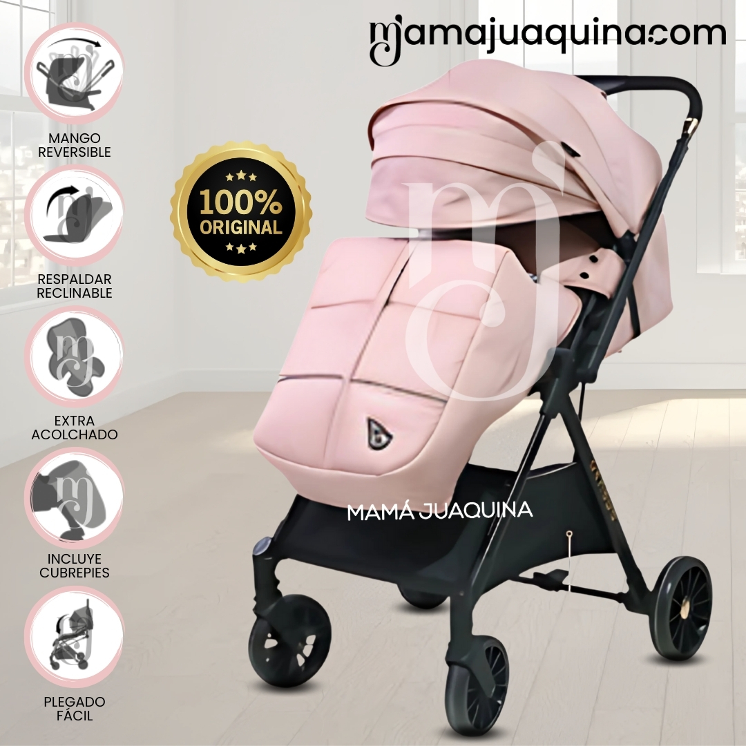 COCHE MALETA DE LUJO «GENOVIA» MANGO REVERSIBLE PINK - 1