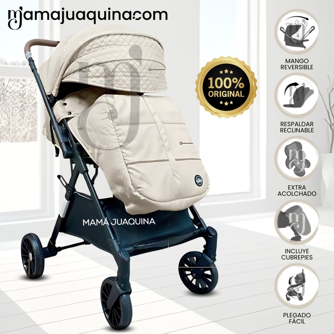 COCHE MALETA DE LUJO «MARSELLA» MANGO REVERSIBLE BEIGE - 1