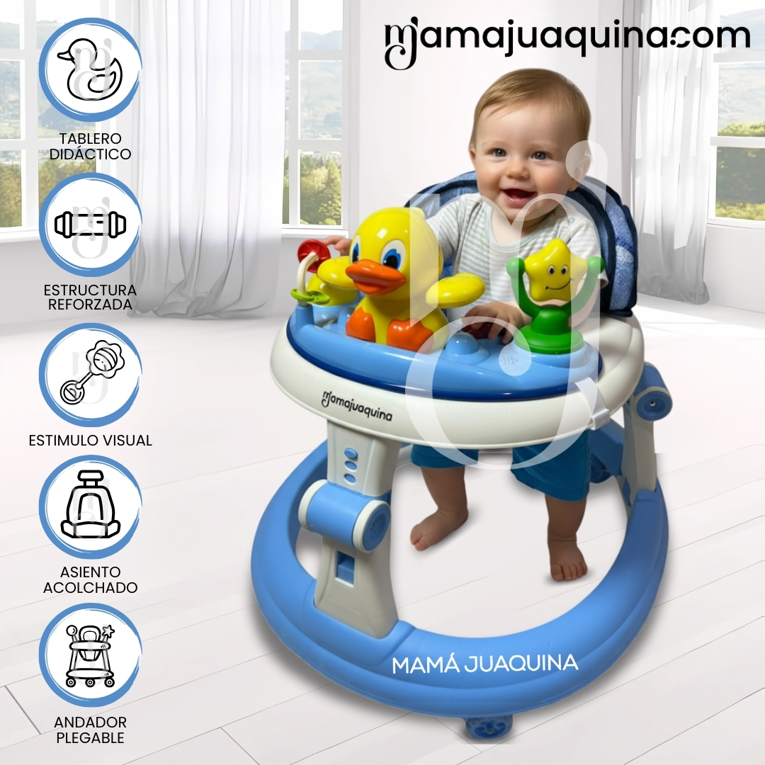 ANDADOR PLEGABLE CON BANDEJA «TUTIDUCK» EDICIÓN DE LUJO BLUE - 1