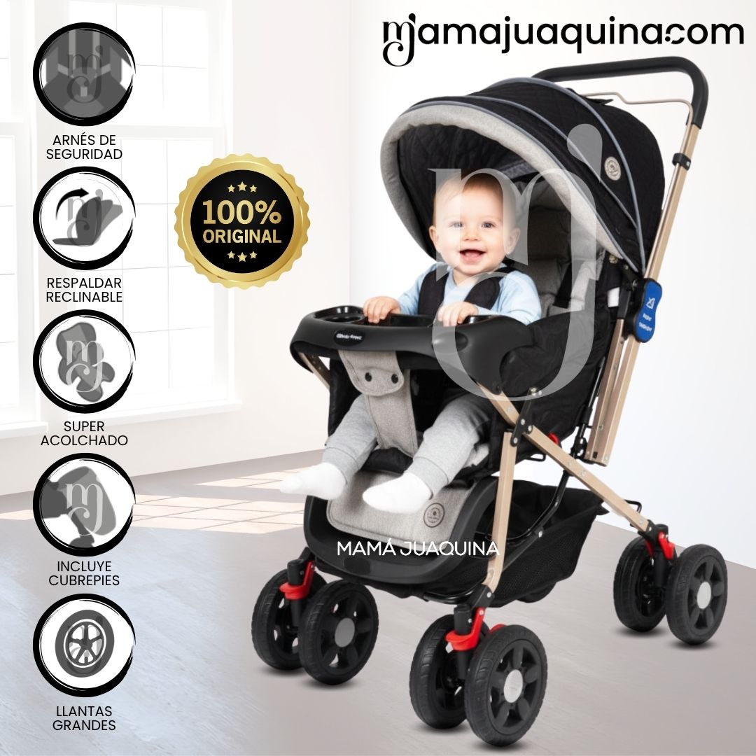 COCHE CUNA BABY HAPPY «VINTAGE NEW» BLACK - 1
