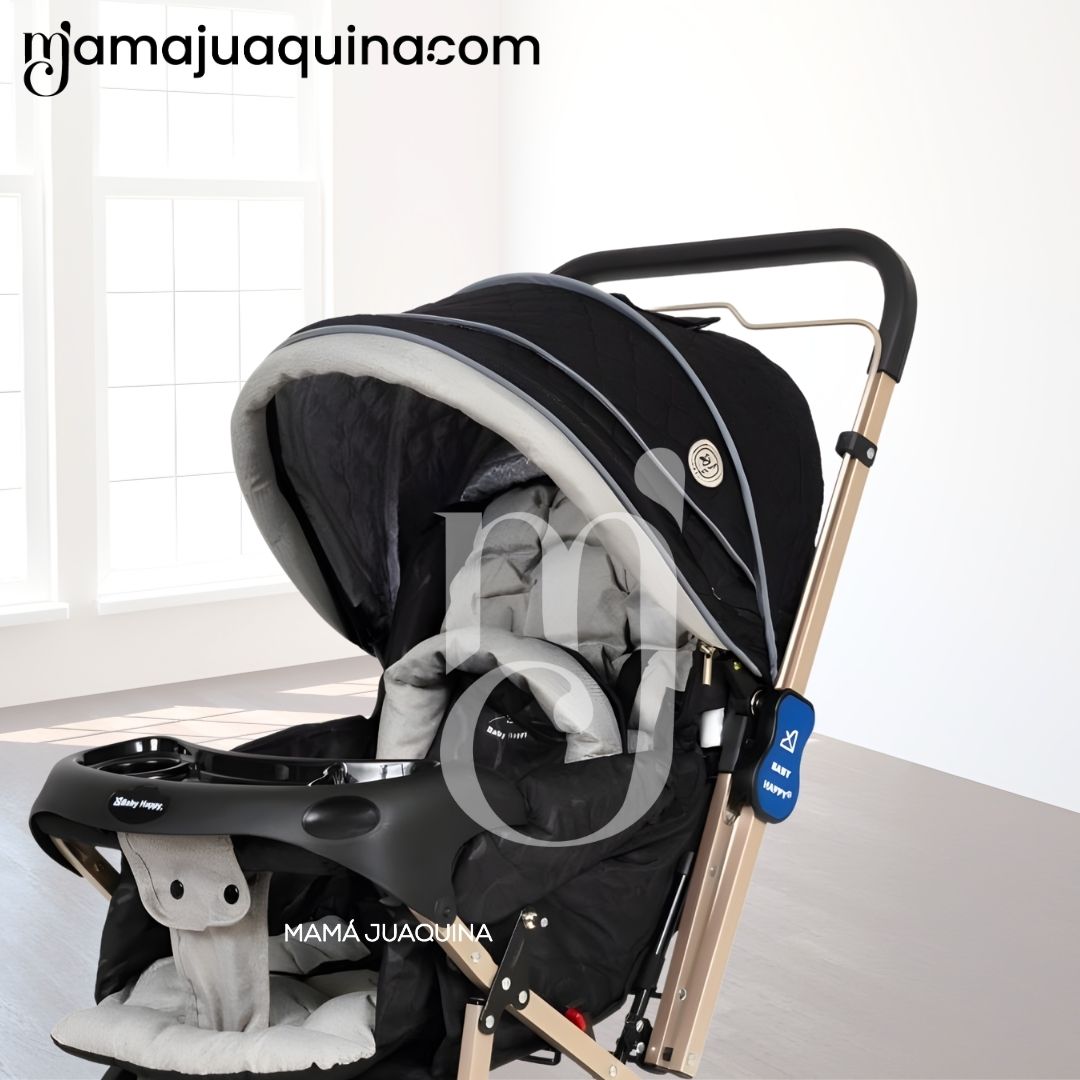 COCHE CUNA BABY HAPPY «VINTAGE NEW» BLACK - 4