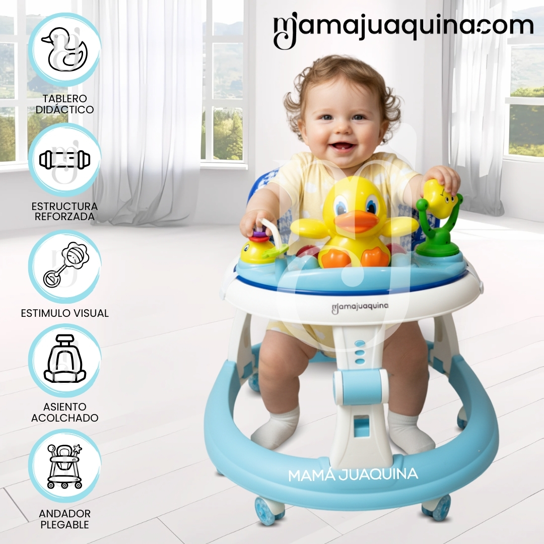 ANDADOR PLEGABLE CON BANDEJA «TUTIDUCK» EDICIÓN DE LUJO SKY BLUE - 1