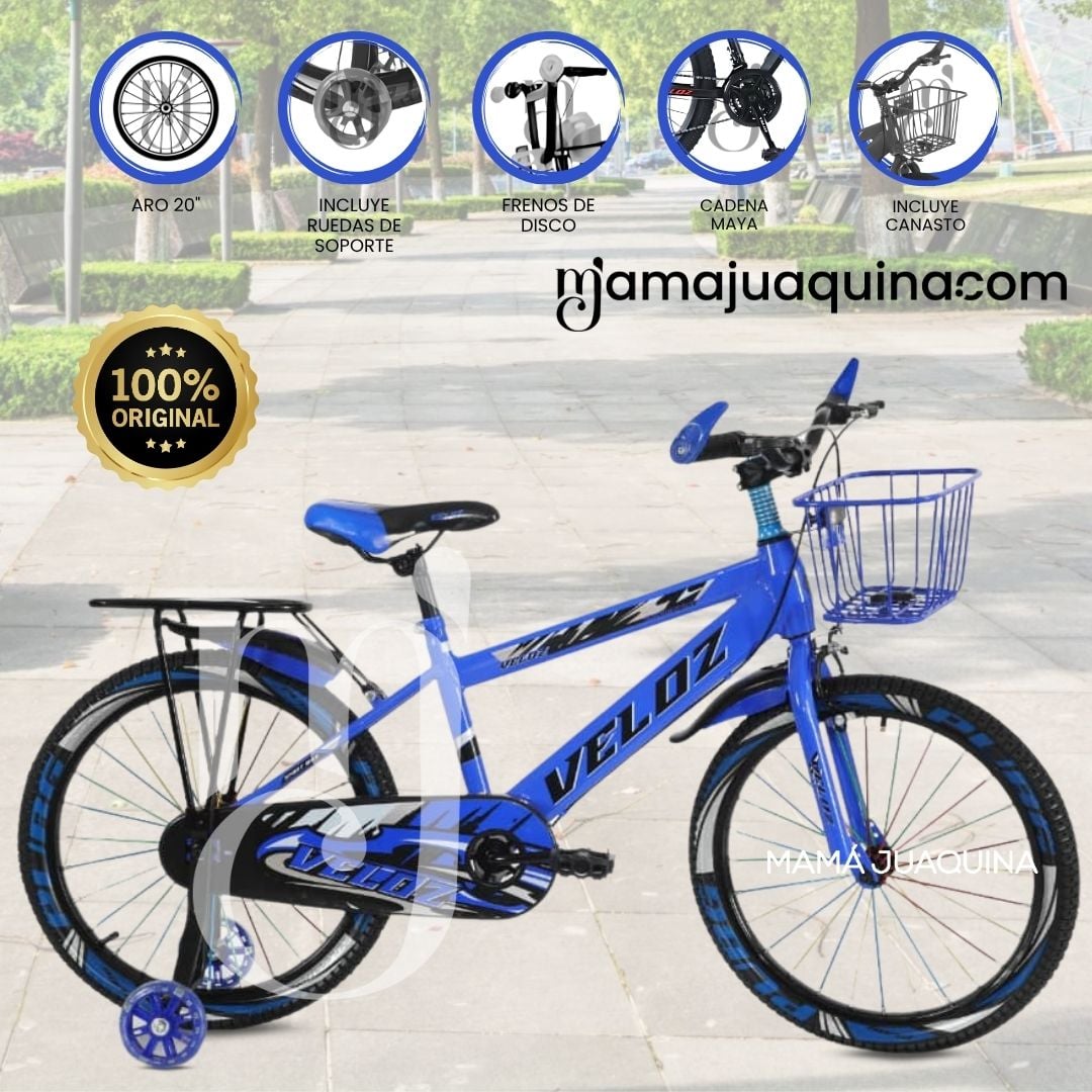 BICICLETA PARA NIÑO ARO 20 «SPORT VZ II» CON CANASTA BLUE - 1