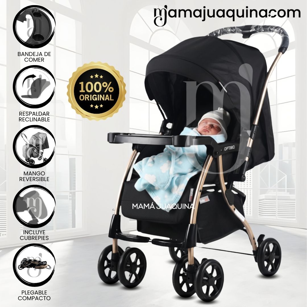 COCHE CUNA DE LUJO «OPPTIMO» EDICIÓN LIMITADA BLACK - 1