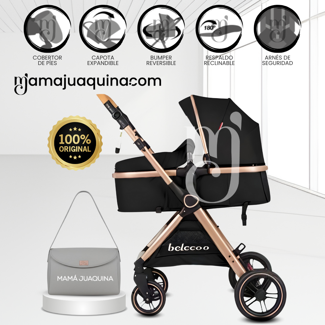COCHE MOISÉS TRAVEL SYSTEM «BUMI» DE LUJO BLACK - 1