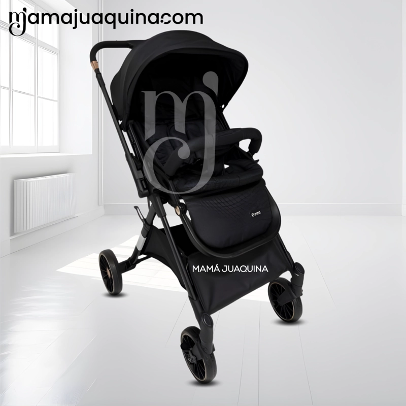COCHE MALETA DE LUJO «CRONOS» MANGO REVERSIBLE BLACK - 2