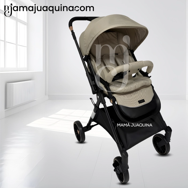 COCHE MALETA DE LUJO «CRONOS» MANGO REVERSIBLE BEIGE - 2