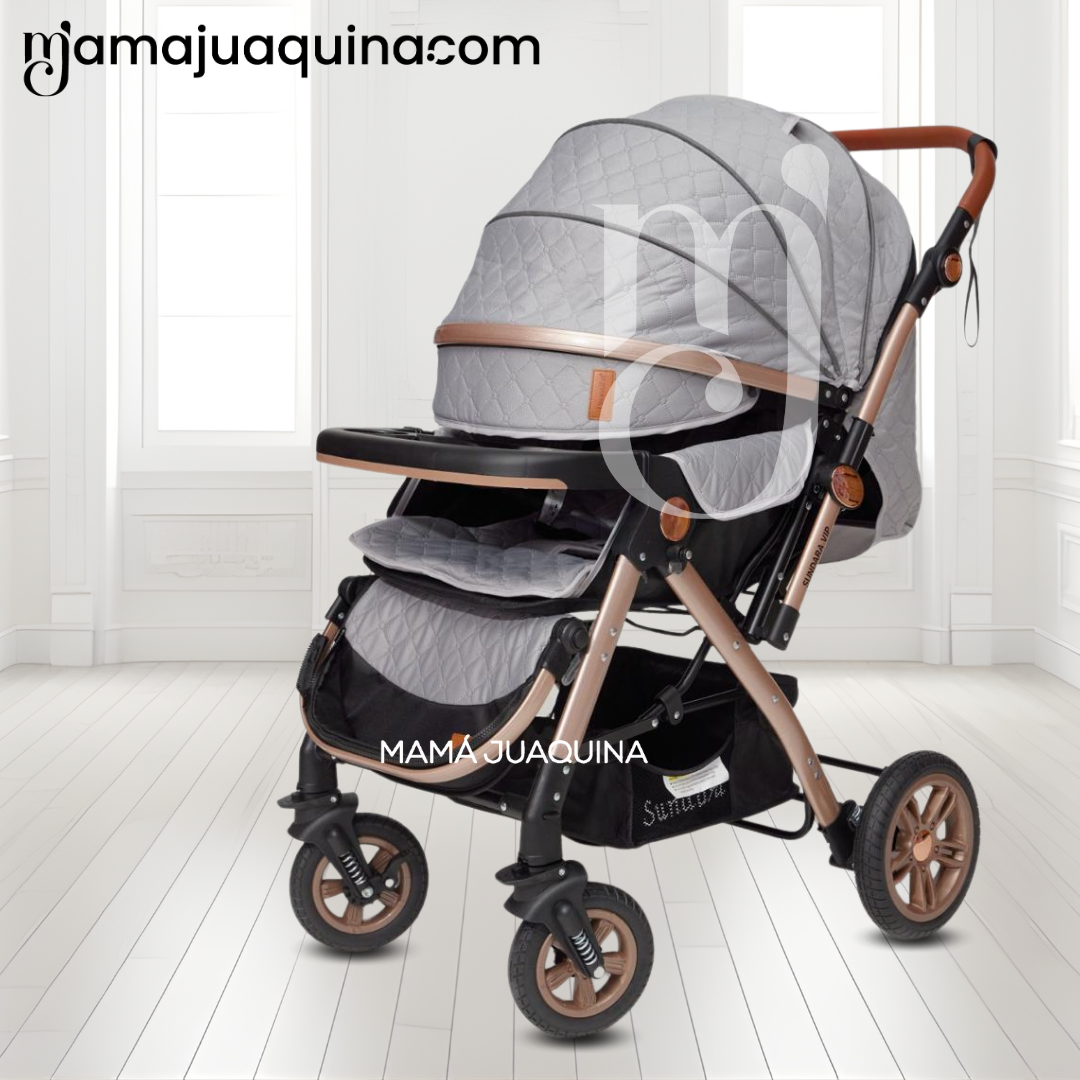 COCHE CUNA DE LUJO «SUNDARA PREMIUM» CON MOCHILA PAÑALERA GRAY - 2