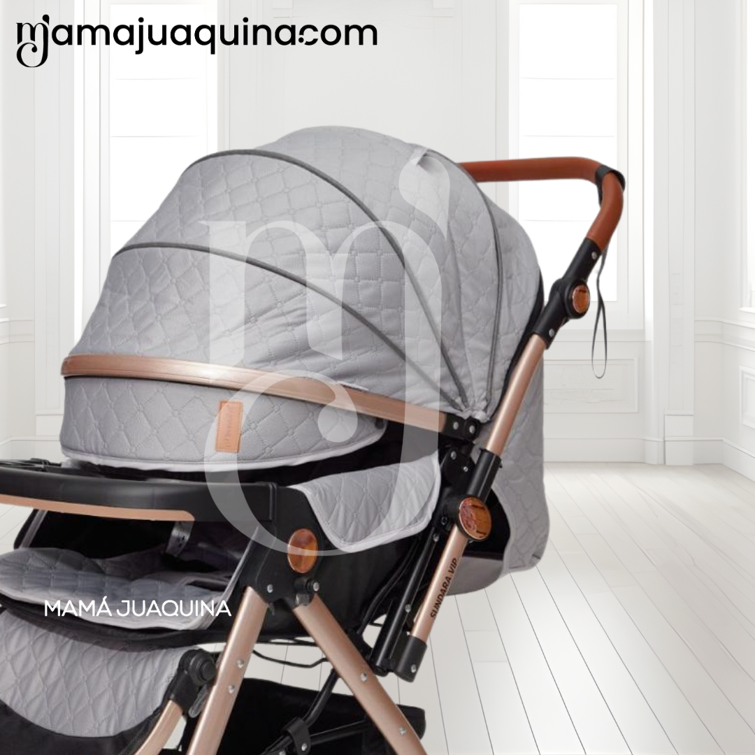 COCHE CUNA DE LUJO «SUNDARA PREMIUM» CON MOCHILA PAÑALERA GRAY - 3
