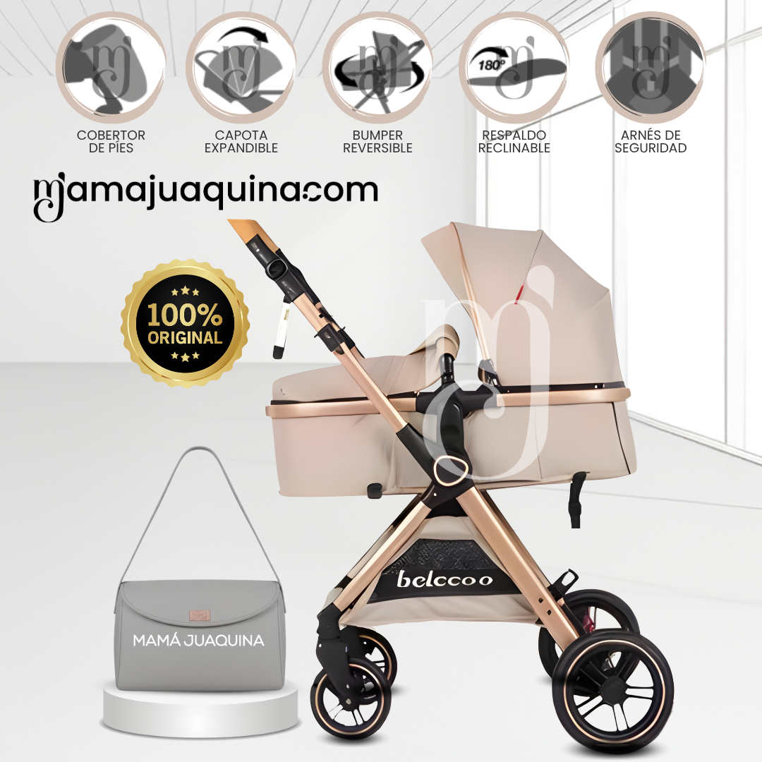 COCHE MOISÉS TRAVEL SYSTEM «BUMI» DE LUJO BEIGE - 1