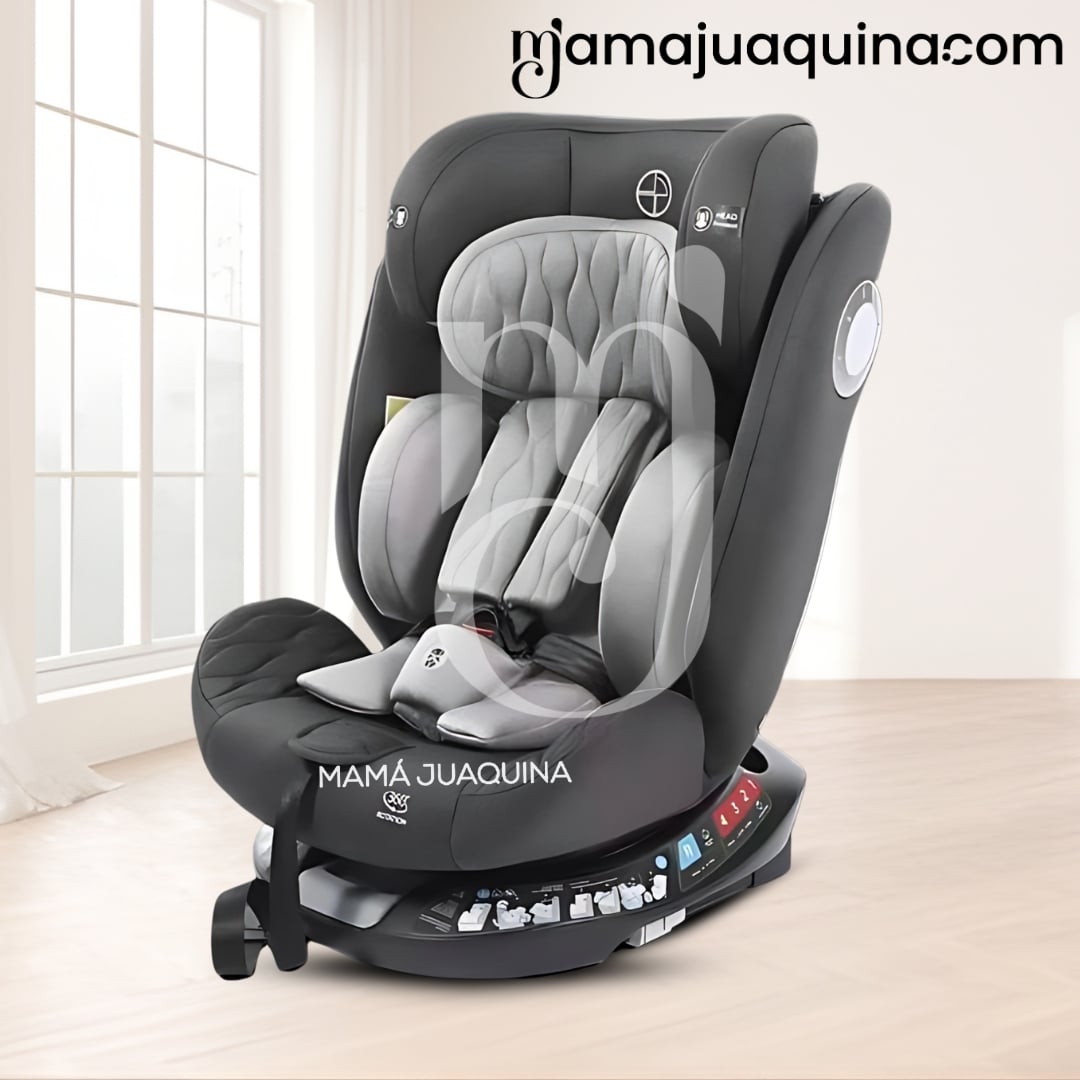 SILLA DE AUTO GIRATORIA 360° «ESSIA» DE LUJO GRAY - 2