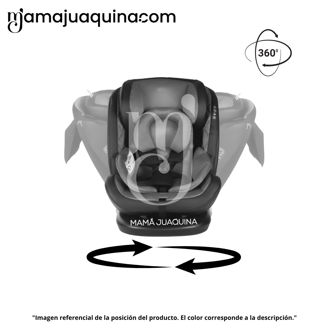 SILLA DE AUTO GIRATORIA 360° «ESSIA» DE LUJO GRAY - 3