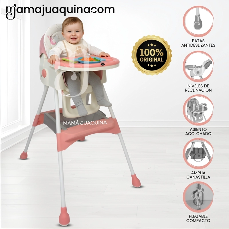 SILLA DE COMER DIDACTICO «ARIS» CON JUGUETE PINK - 1