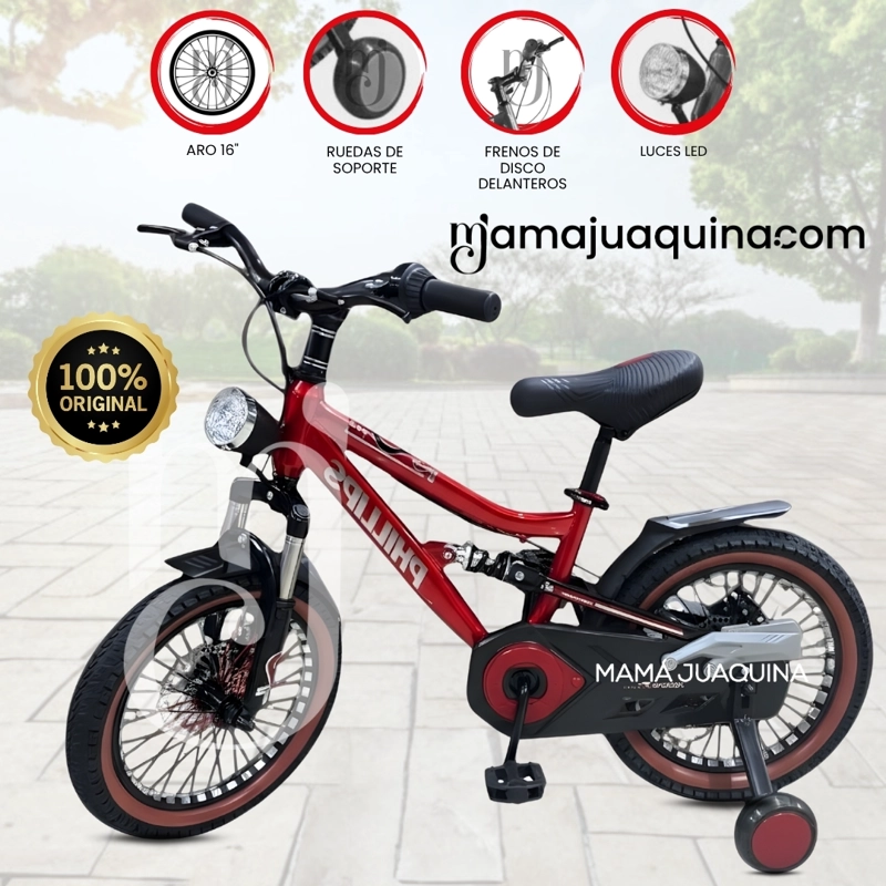 BICICLETA DEPORTIVA ARO 16 «ROCKET» PARA NIÑOS RED - 1