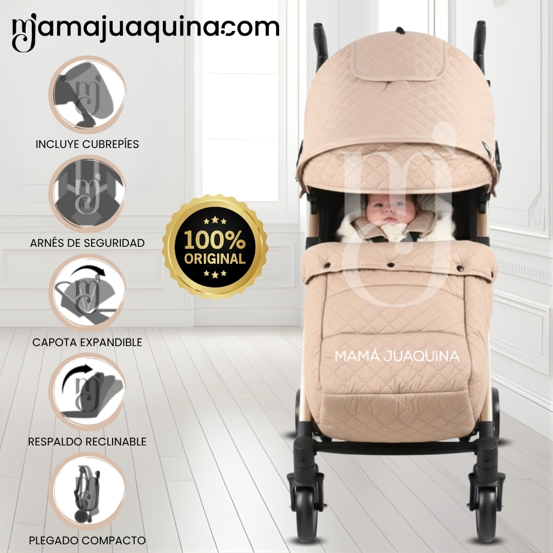 COCHE BASTÓN DE LUJO «SINNIA II» CON MANILLAR GIRATORIO BEIGE - 1