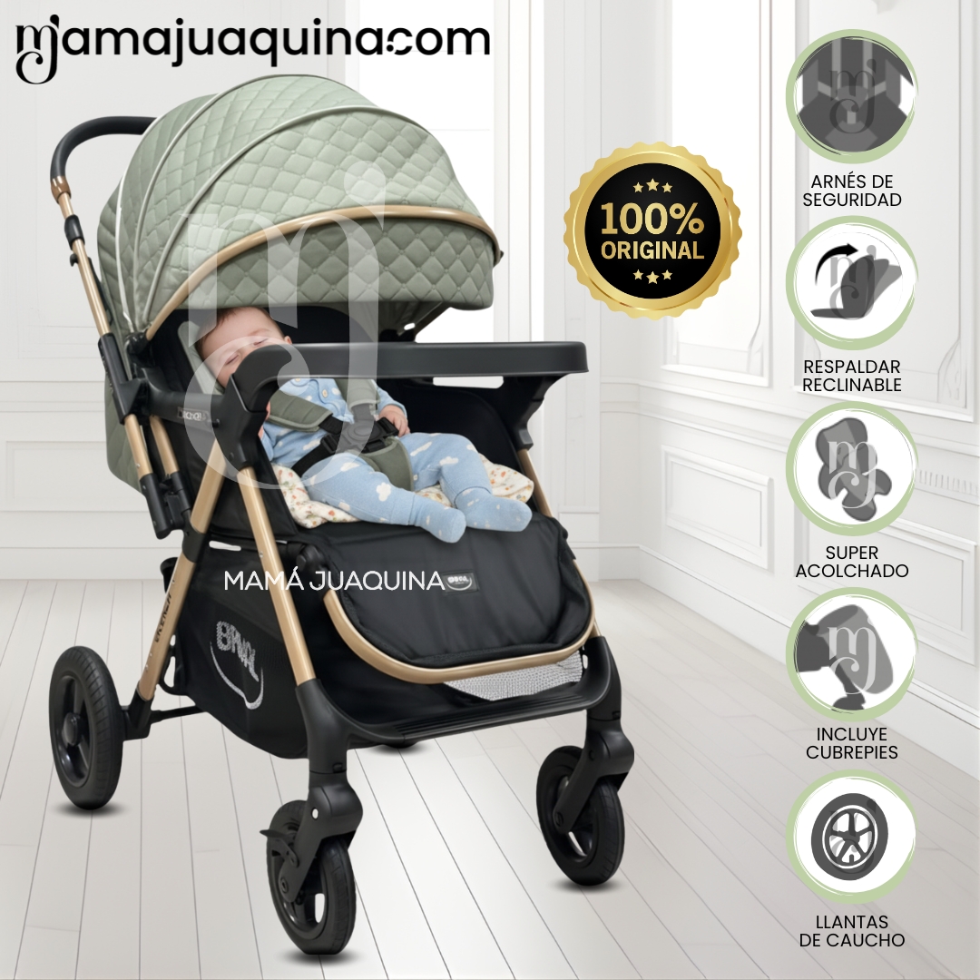 COCHE CUNA DE LUJO «DANNEL» CON MOCHILA GREEN - 1