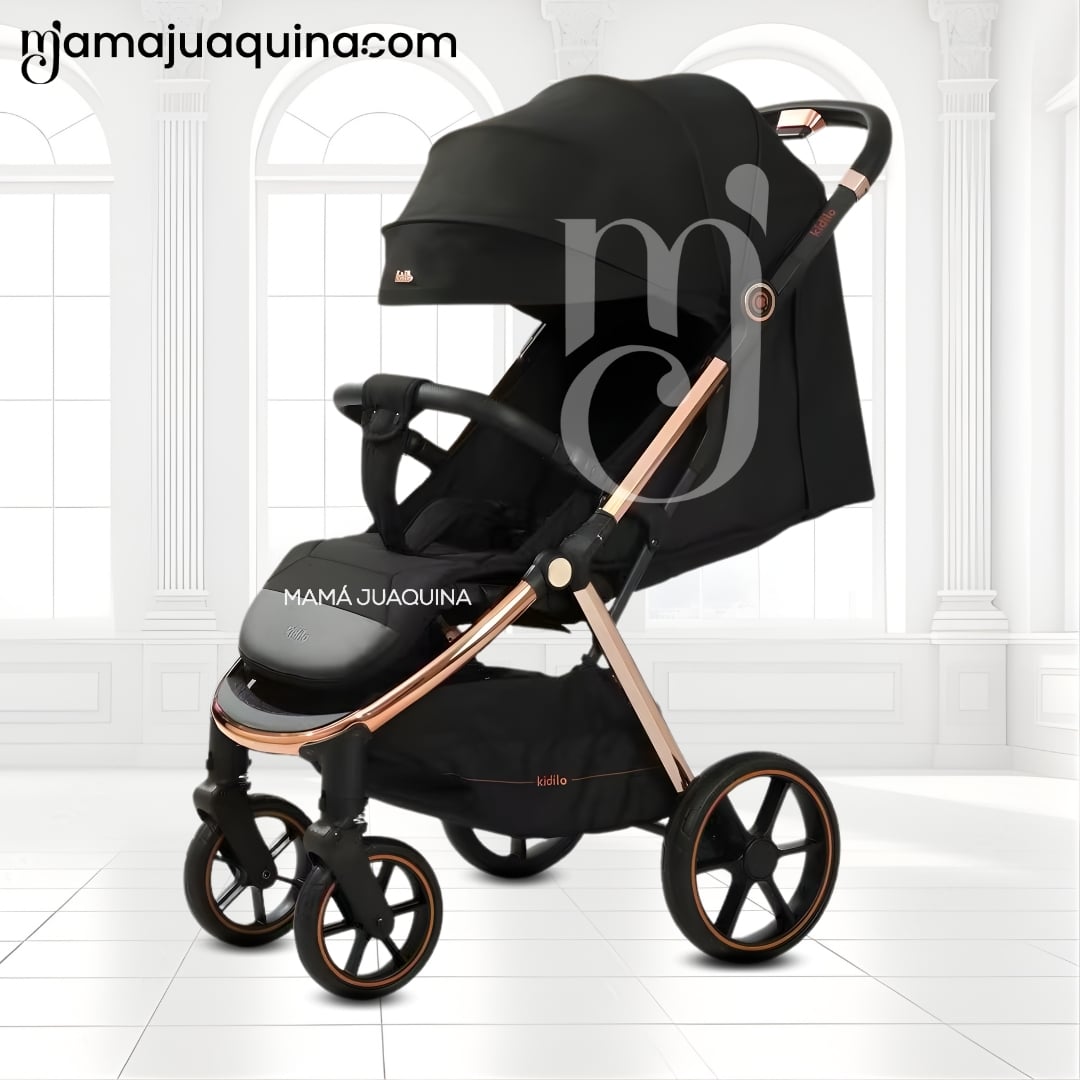 COCHE MALETA DE LUJO «KINDY GOLD» KIDILO BLACK - 2