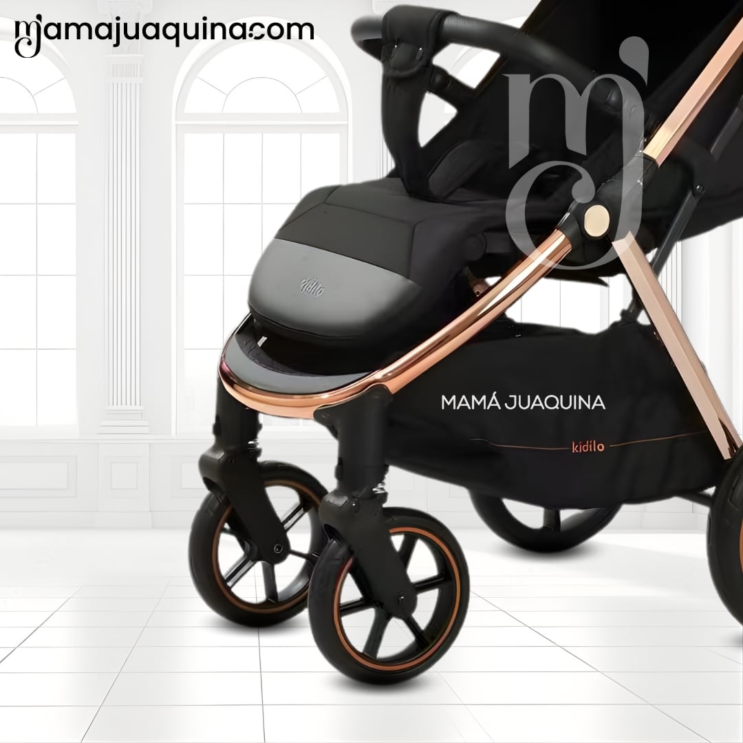 COCHE MALETA DE LUJO «KINDY GOLD» KIDILO BLACK - 3
