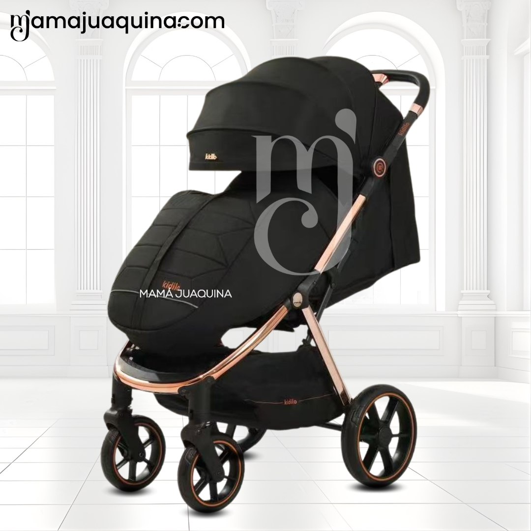 COCHE MALETA DE LUJO «KINDY GOLD» KIDILO BLACK - 4