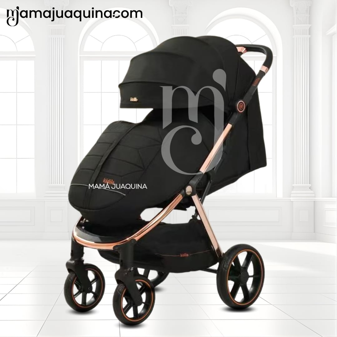 COCHE MALETA DE LUJO «KINDY GOLD» KIDILO BLACK - 5