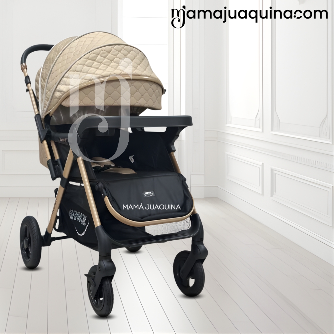 COCHE CUNA DE LUJO «DANNEL» CON MOCHILA BEIGE - 2