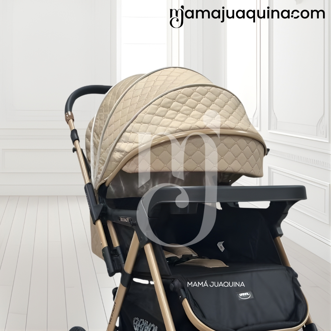 COCHE CUNA DE LUJO «DANNEL» CON MOCHILA BEIGE - 4
