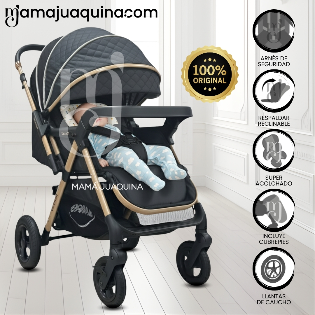 COCHE CUNA DE LUJO «DANNEL» CON MOCHILA BLACK - 1