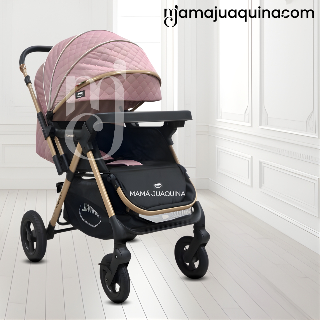 COCHE CUNA DE LUJO «DANNEL» CON MOCHILA PINK - 2