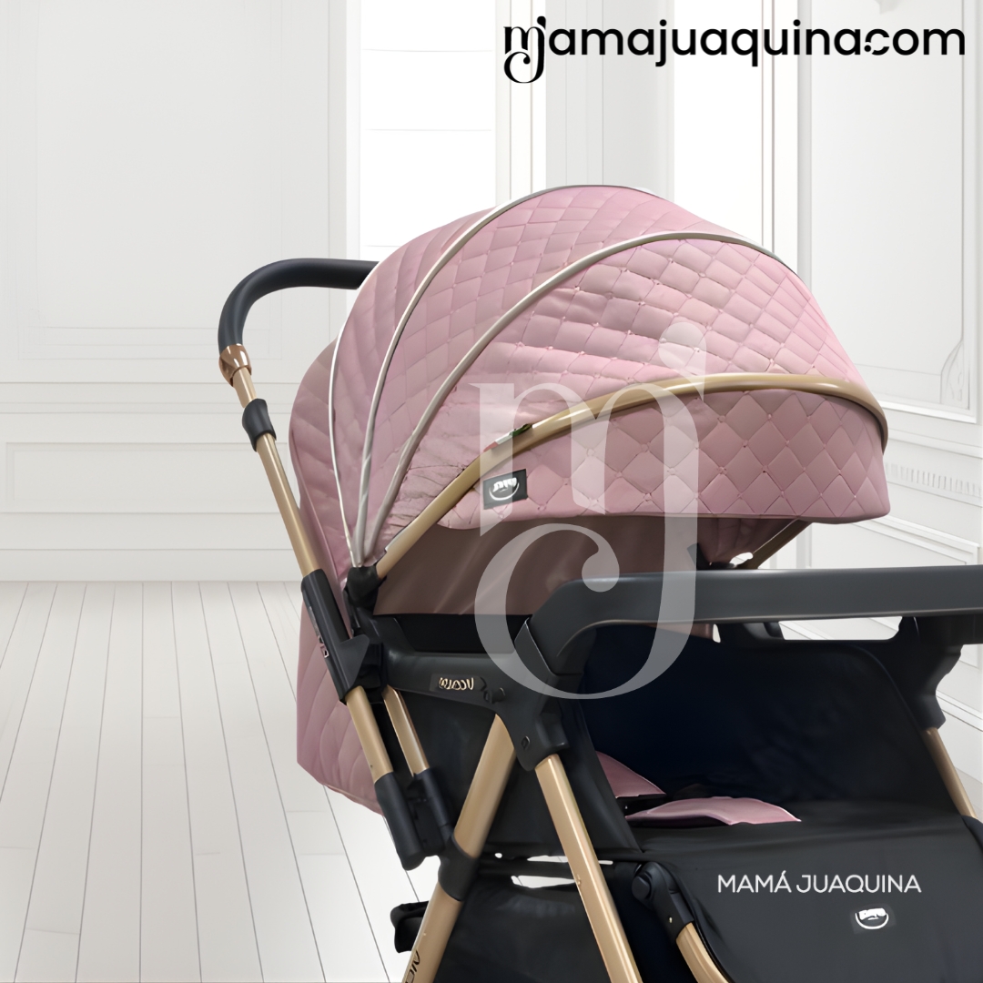 COCHE CUNA DE LUJO «DANNEL» CON MOCHILA PINK - 3