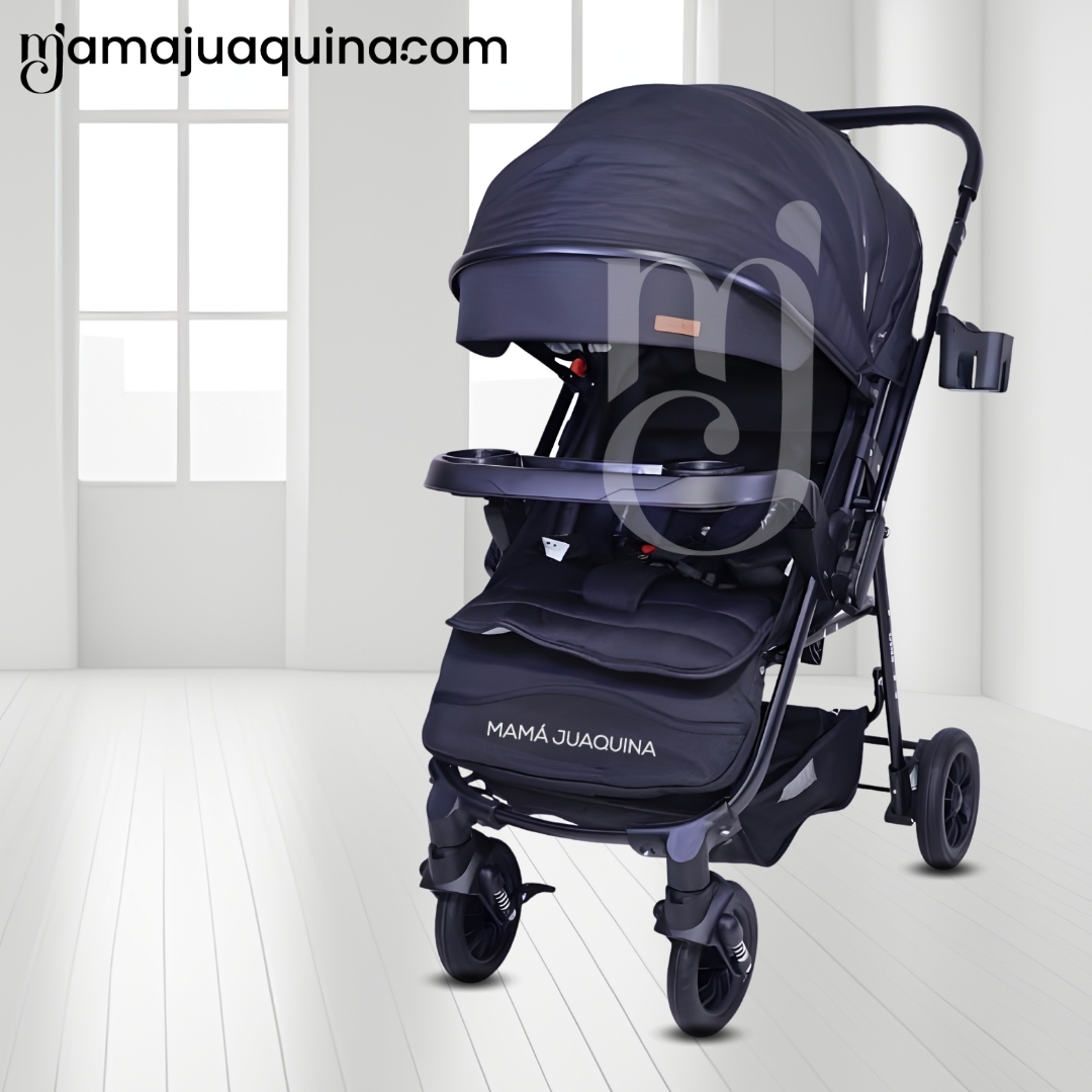 COCHE CUNA DE LUJO «DELTA II» CON MOCHILA PAÑALERA BLACK - 3
