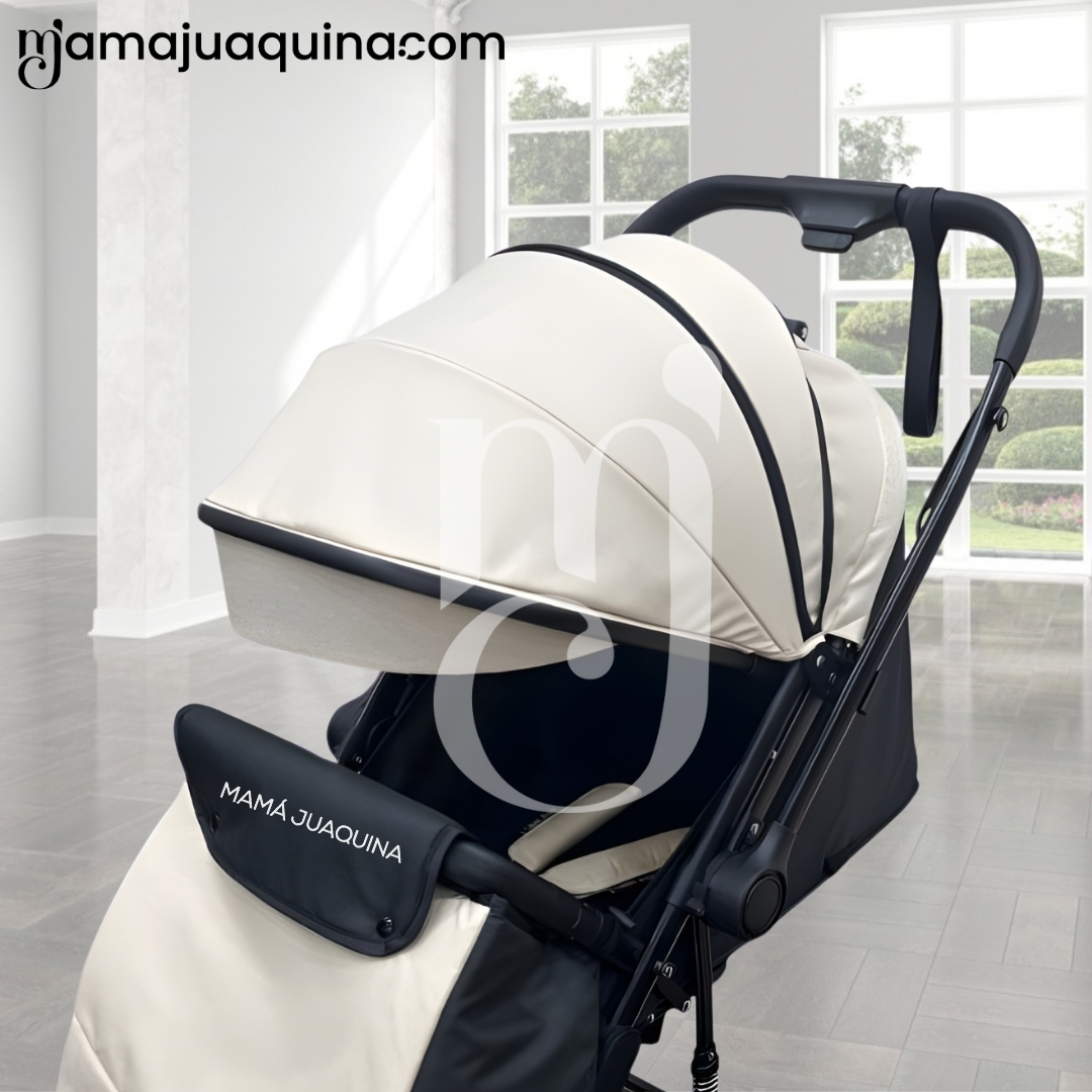 COCHE MALETA DE LUJO «JANDI» CON PORTABEBÉ BEIGE - 3