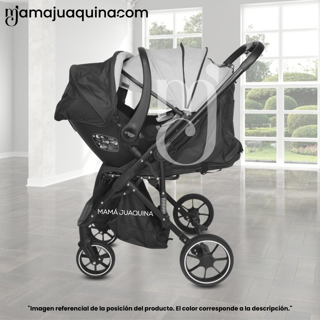COCHE MALETA DE LUJO «JANDI» CON PORTABEBÉ BEIGE - 4