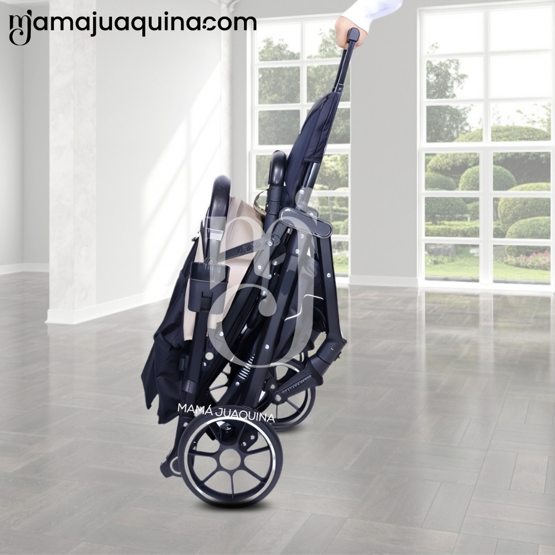 COCHE MALETA DE LUJO «JANDI» CON PORTABEBÉ BEIGE - 5