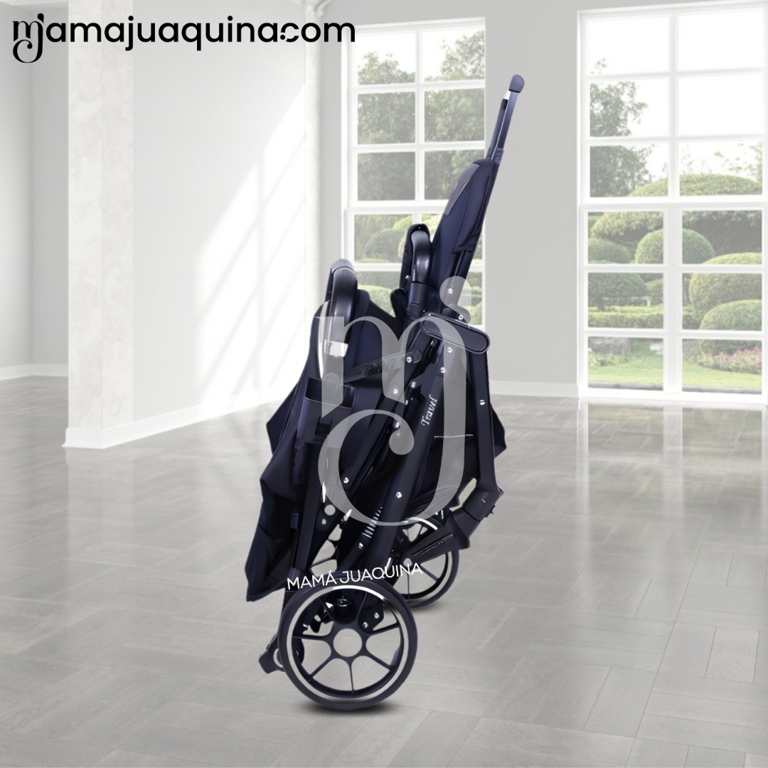 COCHE MALETA DE LUJO «JANDI» CON PORTABEBÉ BLACK - 5