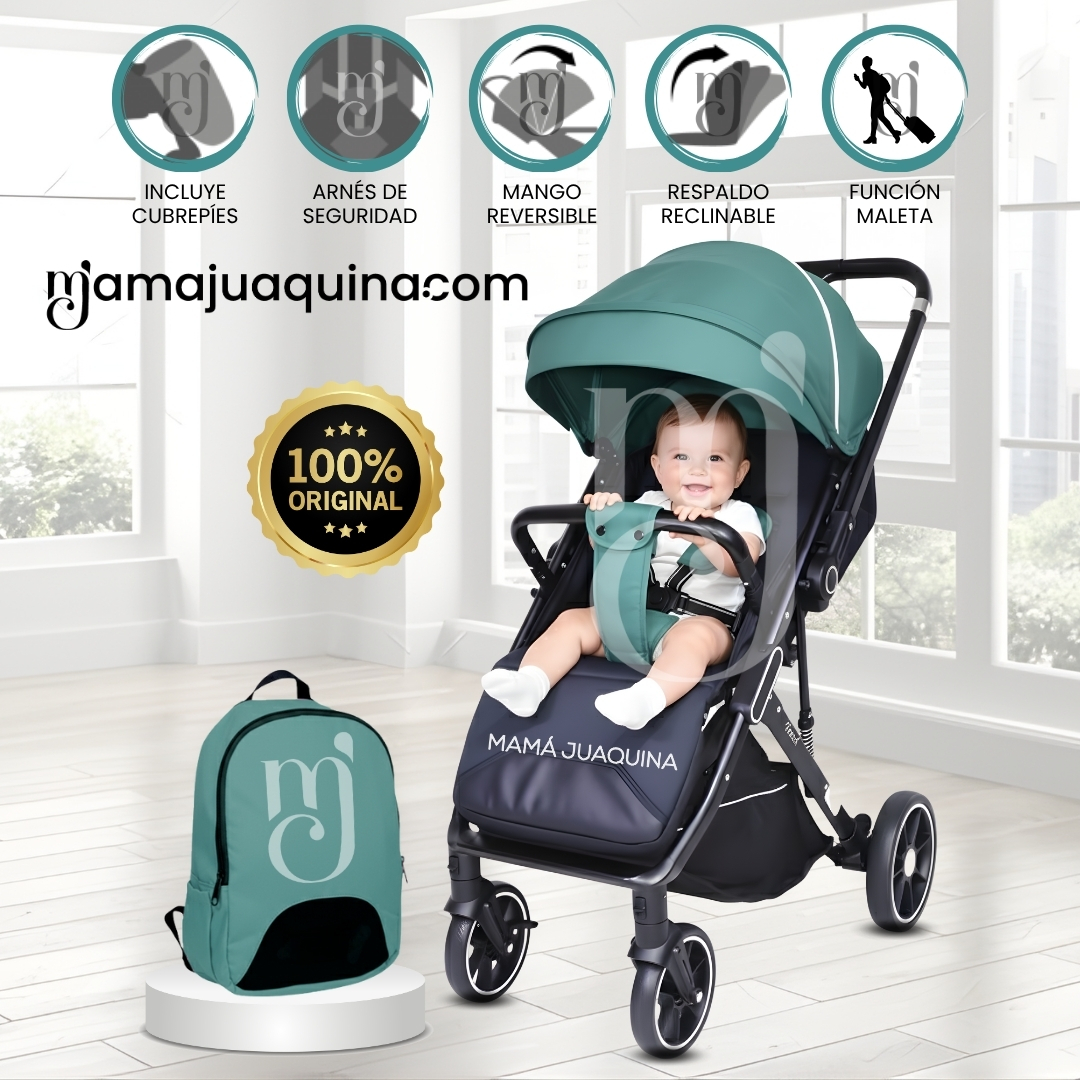 COCHE DE PASEO MALETA «LIVANO PRIME» DE LUJO TURQUESA - 3