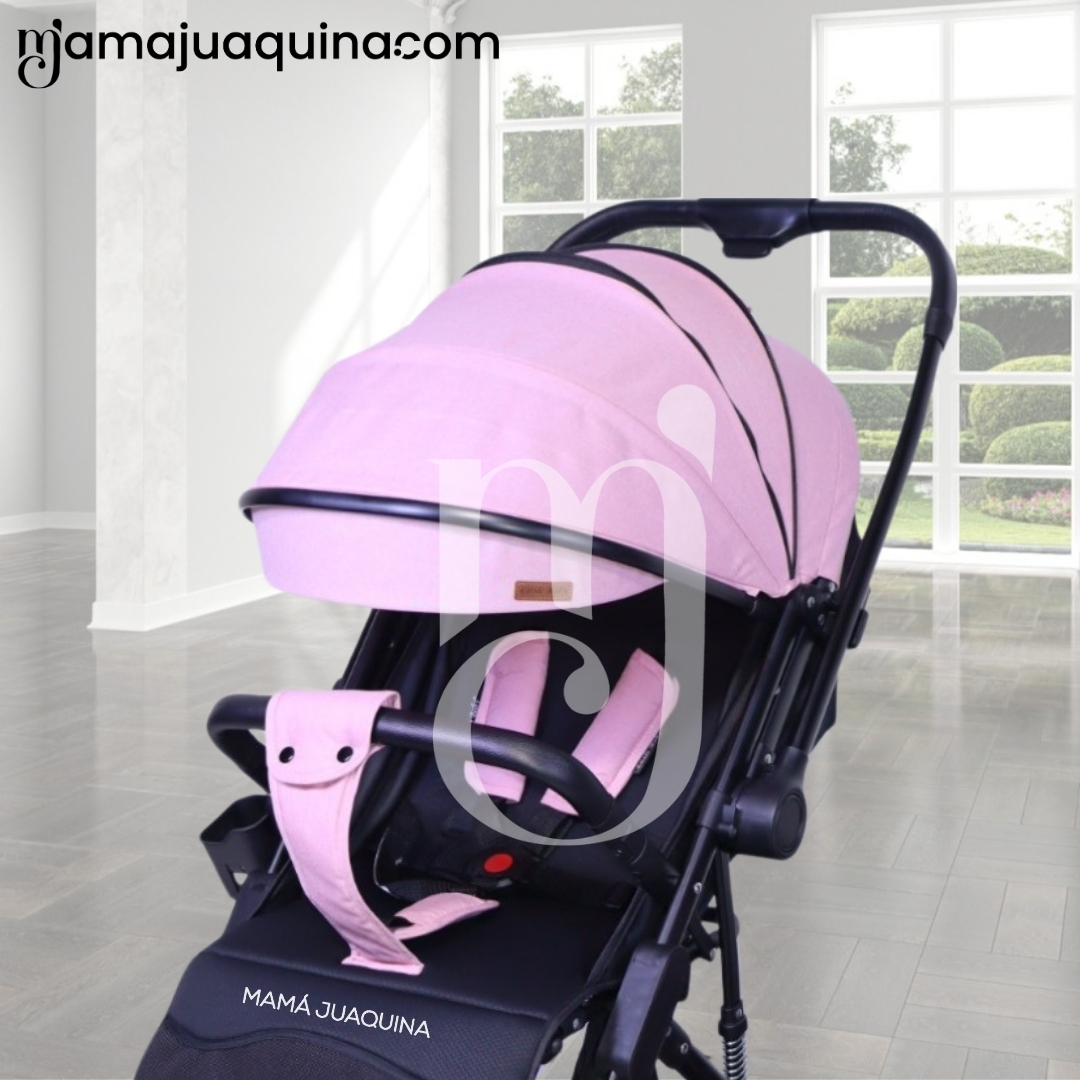 COCHE MALETA DE LUJO «JANDI» CON PORTABEBÉ PINK - 3