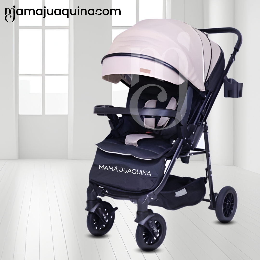 COCHE CUNA DE LUJO «DELTA II» CON MOCHILA PAÑALERA BEIGE - 3