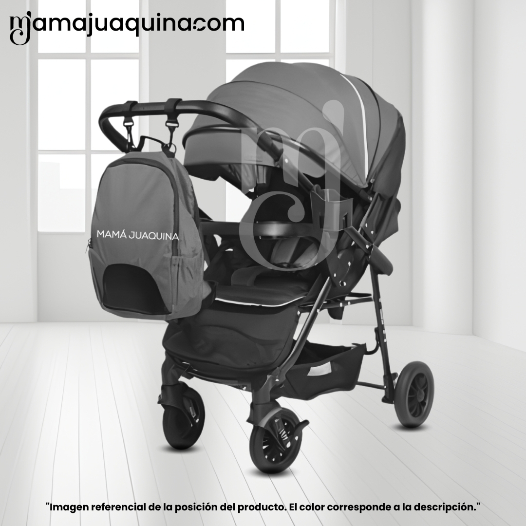 COCHE CUNA DE LUJO «DELTA II» CON MOCHILA PAÑALERA BEIGE - 5