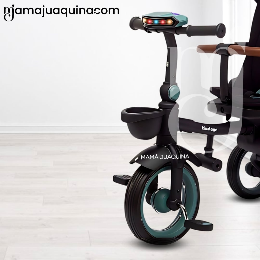 TRICICLO GUIADOR PLEGABLE «FOLDING» CON BLUETOOTH GREEN - 2