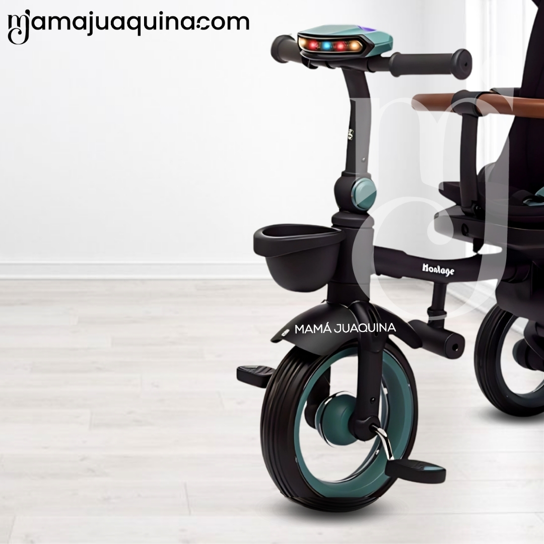 TRICICLO GUIADOR PLEGABLE «FOLDING» CON BLUETOOTH GREEN - 3