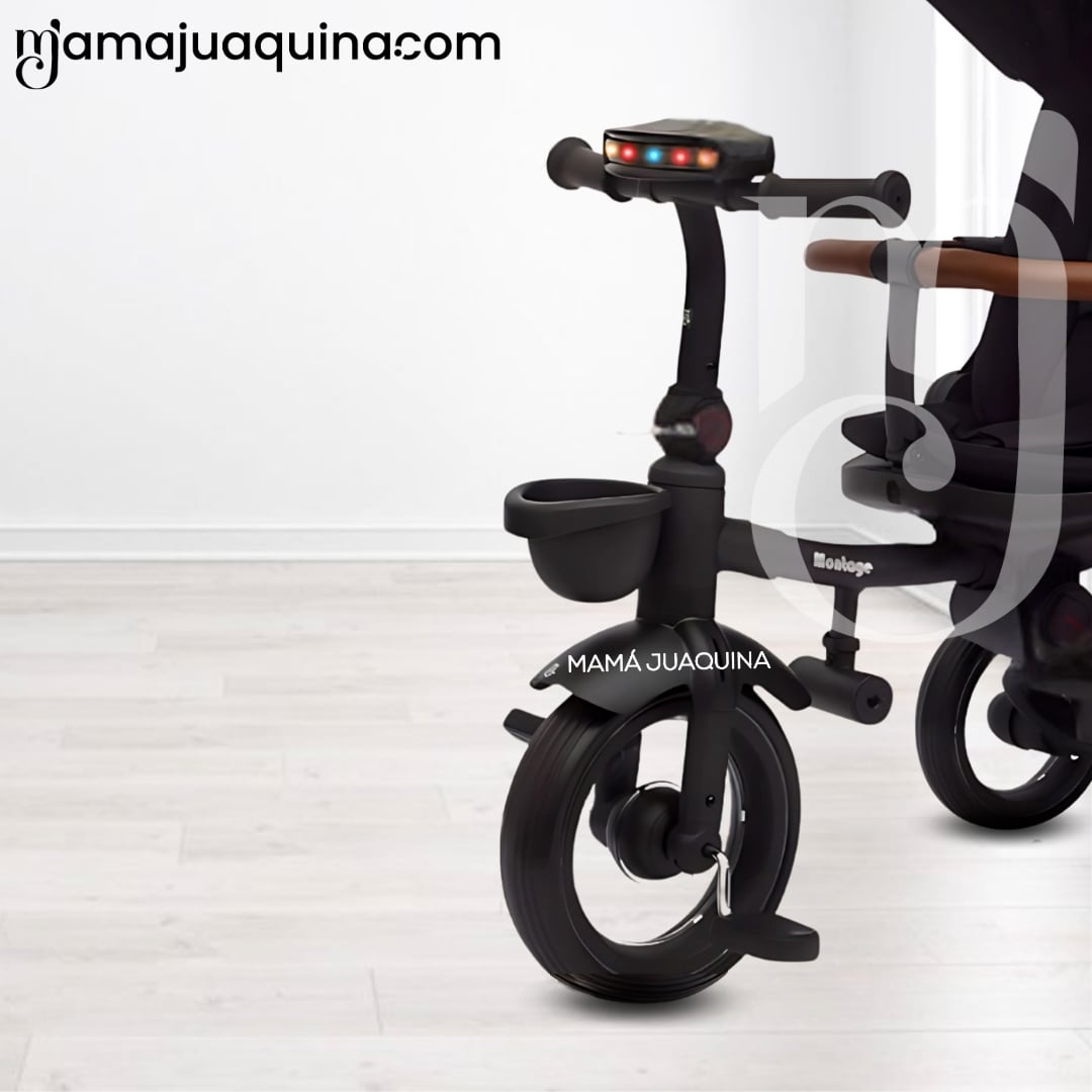 TRICICLO GUIADOR PLEGABLE «FOLDING» CON BLUETOOTH BLACK - 2