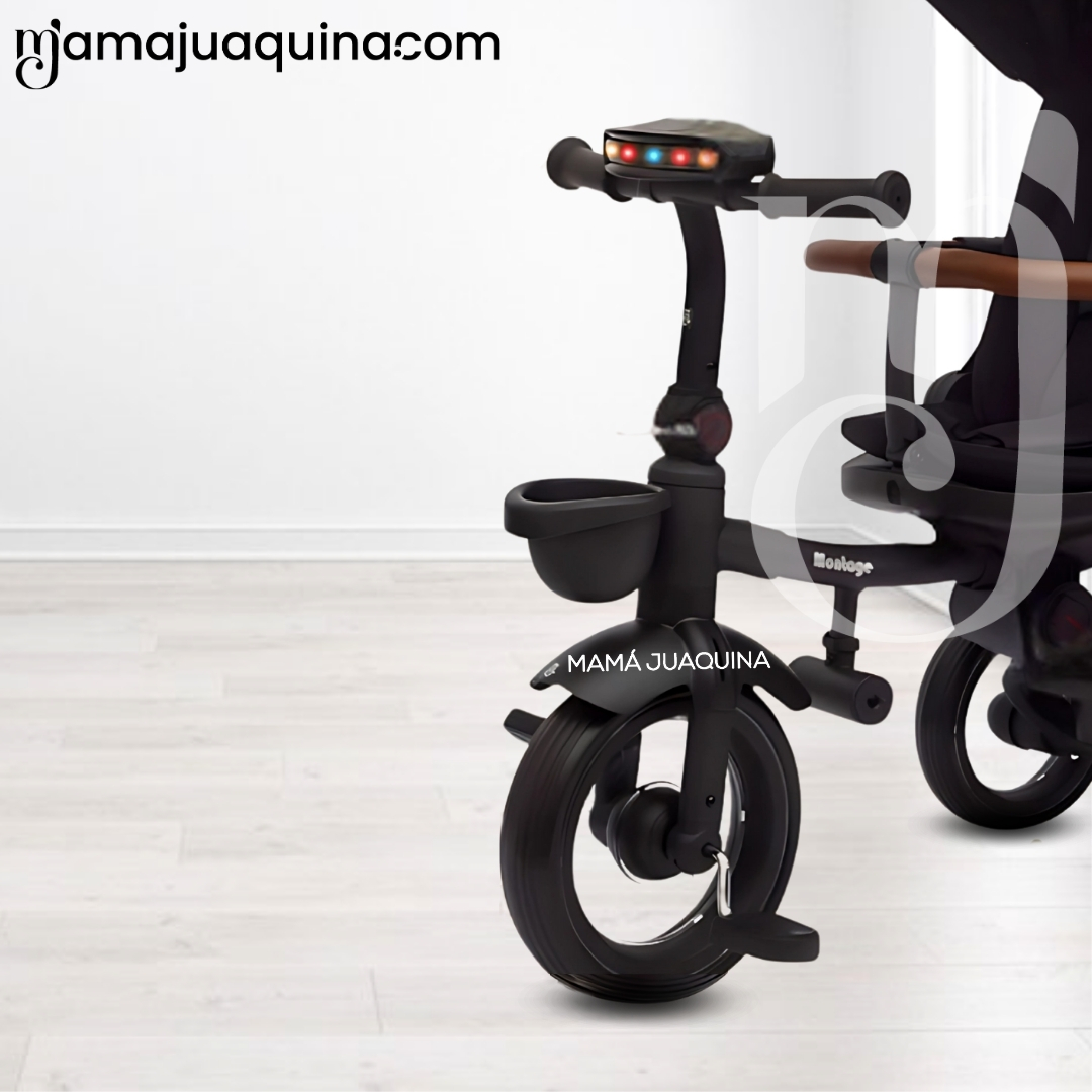 TRICICLO GUIADOR PLEGABLE «FOLDING» CON BLUETOOTH BLACK - 3
