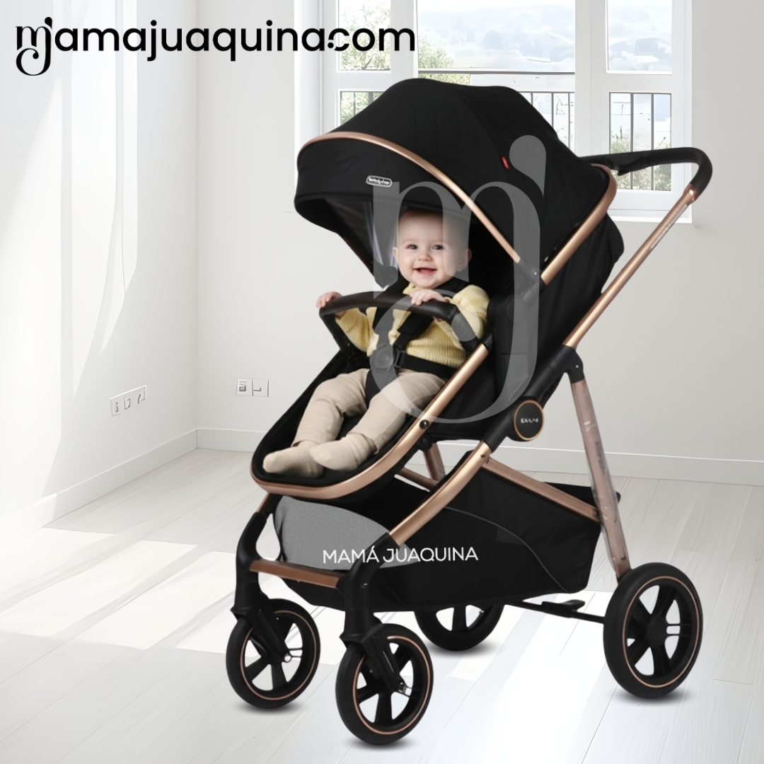 COCHE MOISÉS TRAVEL SYSTEM «MUNICH GOLD» DE LUJO PINK - 3